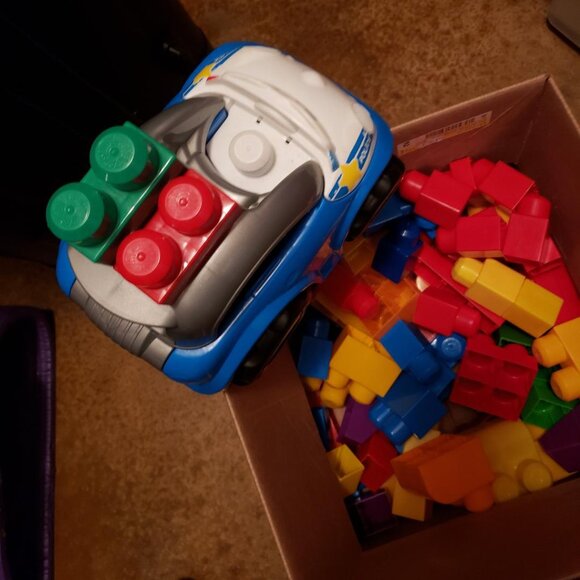 Mega Blocks bright colors and pastel colors. Little people police car. - Picture 2 of 3